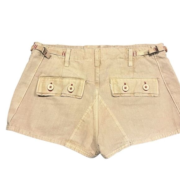 NWOT Free people All Yours Micro Cargo Shorts low rise tan women's size 8 - Picture 6 of 12